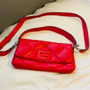 GUESS Red Brightside Quilted Shoulder Bag